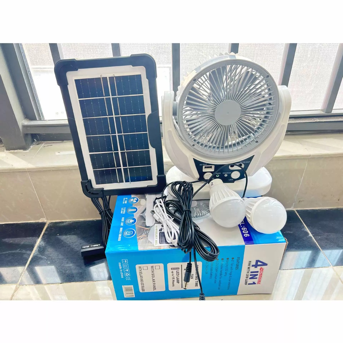 6 inch & 8 inch solar charging fan multi-function fan