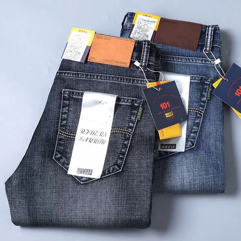 Men's High Waist Loose Stretch Business Jeans