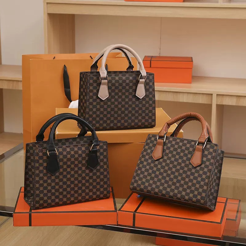Retro Printed Tote Bags for Women Versatile Korean Style Handbags