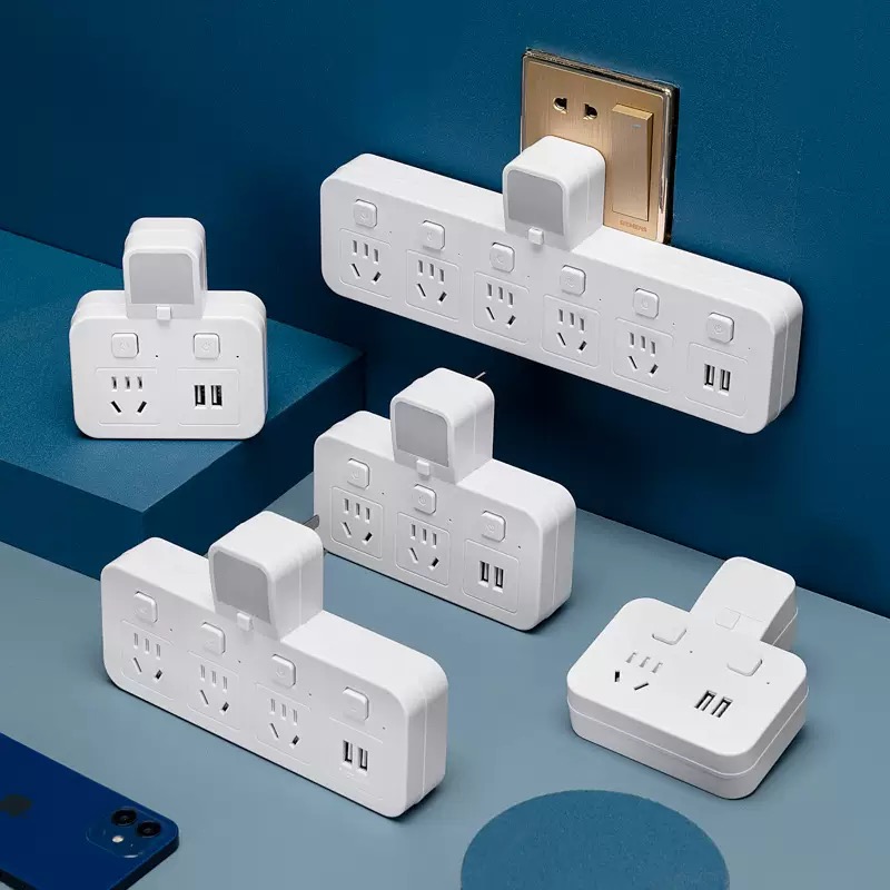 Home Office Multi-Function USB Power Strip Conversion Plug with Night Light