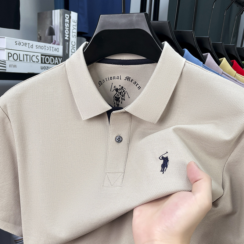 Men's Mercerized Cotton Short-Sleeve Summer Polo Shirt