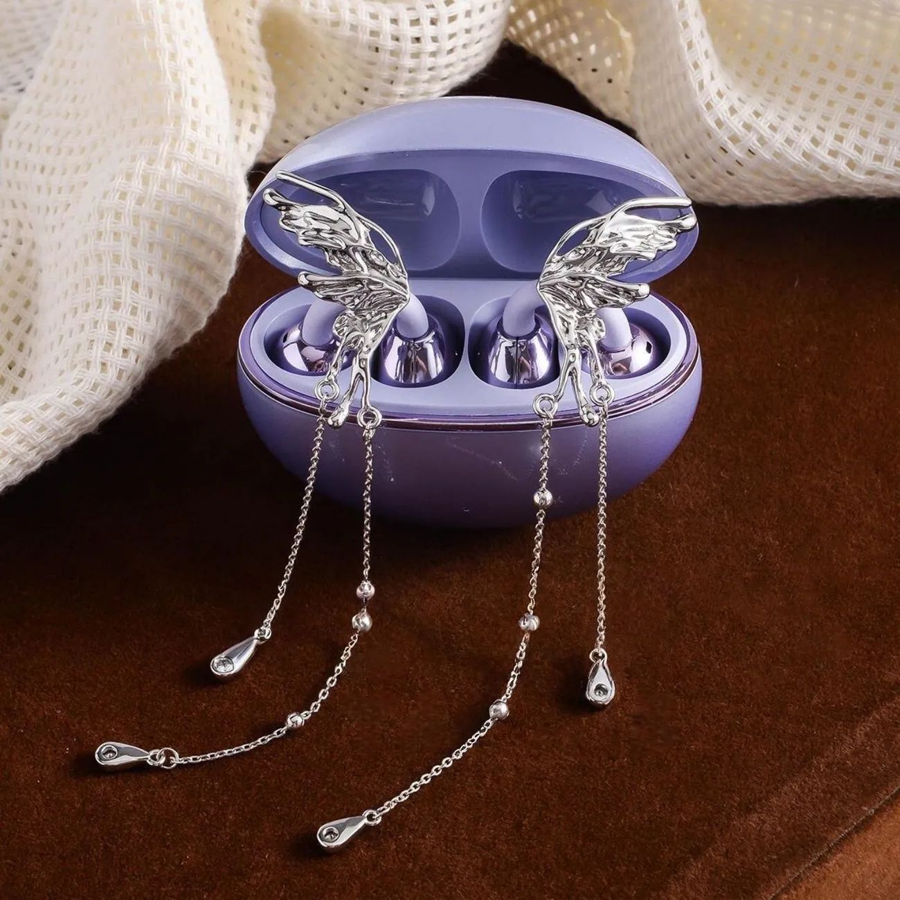 Hollow Butterfly Tassel Earphone Clips for FreeClip Headphones