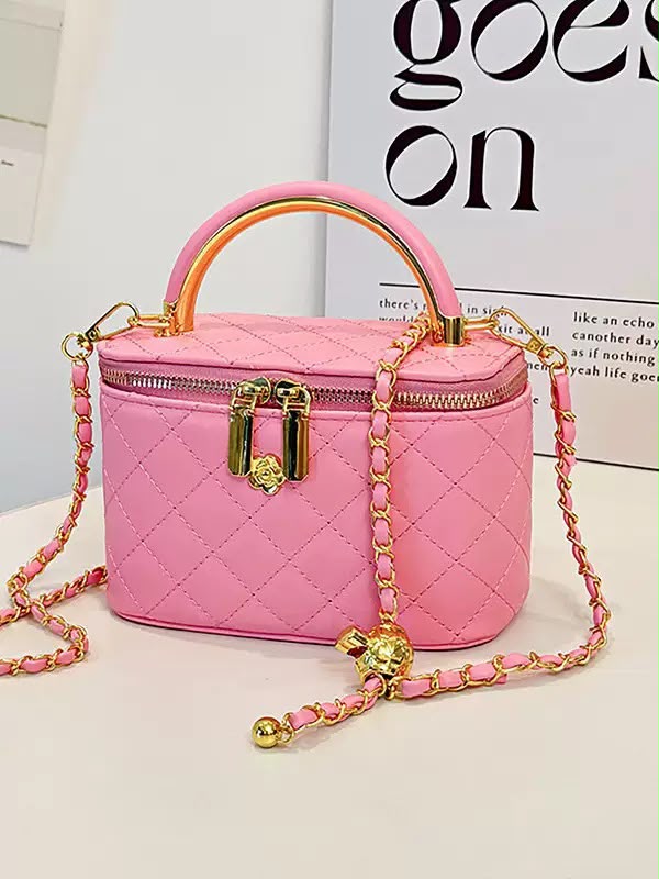 Women's Small Fragrance Style Diamond Lattice Chain Box Bag