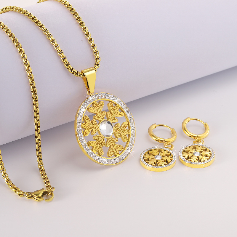 Cross-border European and American ins style trend snowflake pendant jewelry