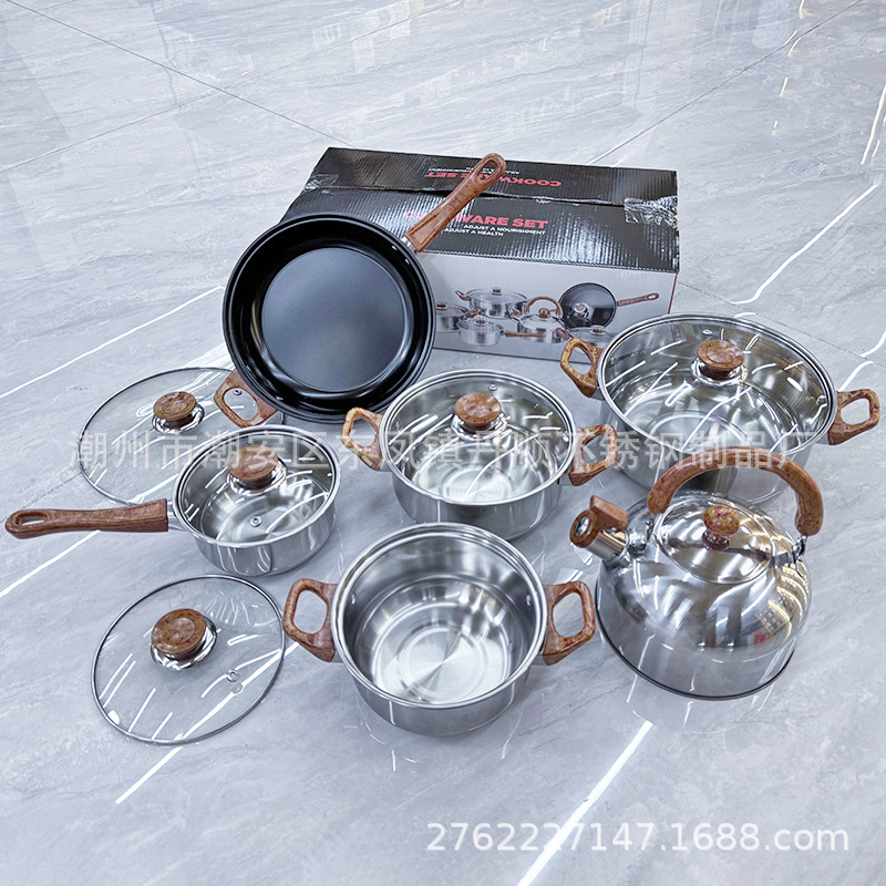 Cross-Border Export Set Stainless Steel 12-Piece Set Po
