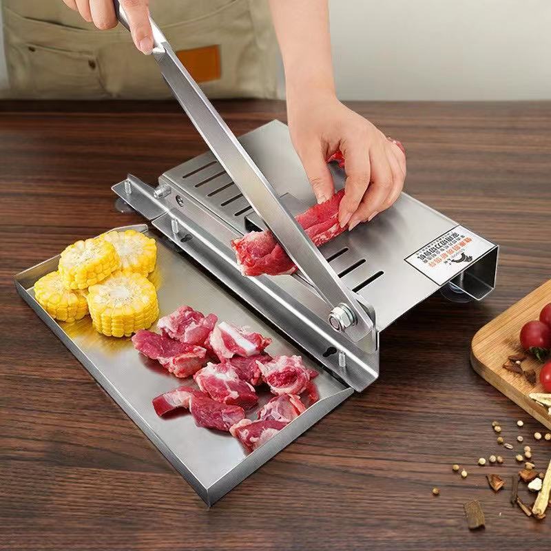 Mutton Slicer, Medicinal Material Cutting Machine, Household Guillotine Knife, Small Stainless Steel Meat Slicer, Multi-Functional Commercia