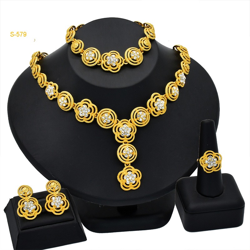 Dubai jewelry 24k gold plated bridal jewelry