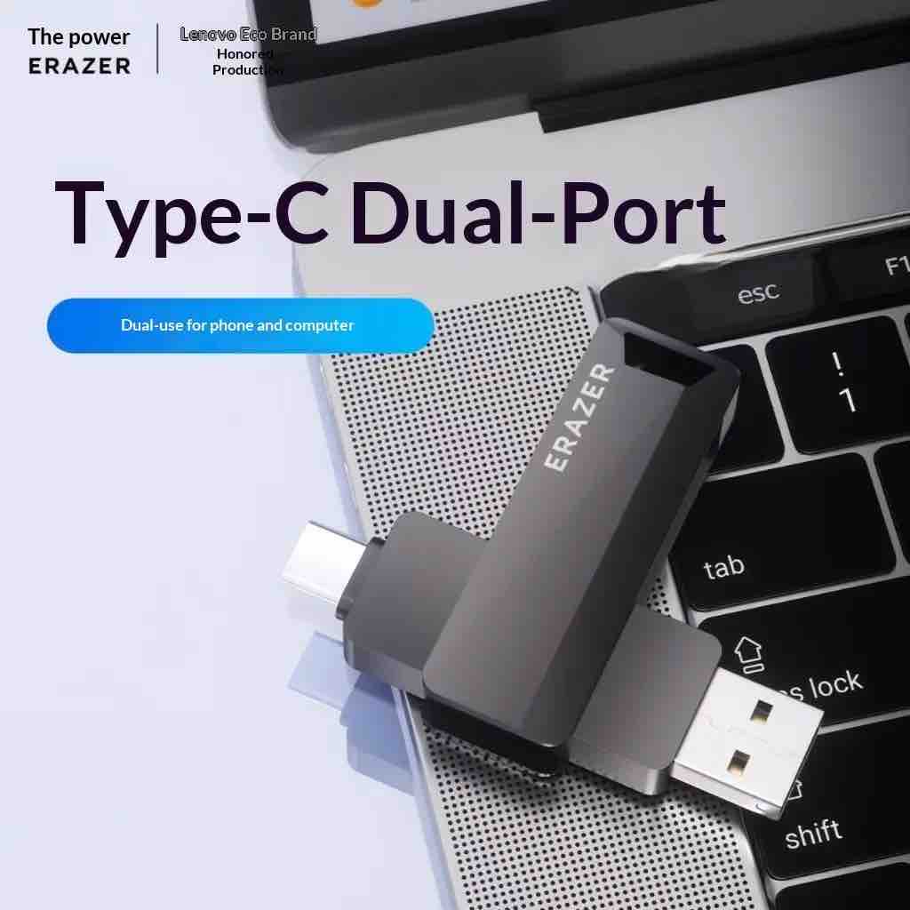 Dual Port USB-C Flash Drive, 2 in 1 Storage Stick