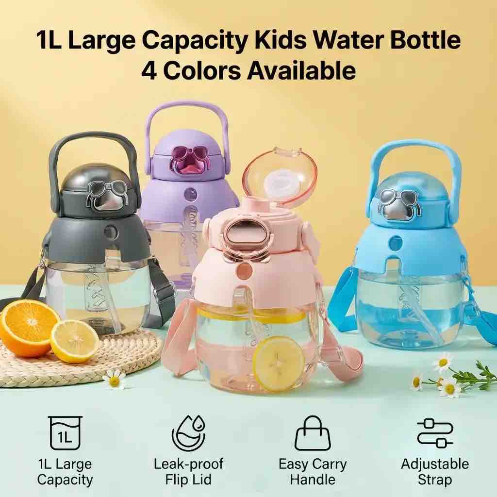 1L Large Capacity Kids Water Bottle