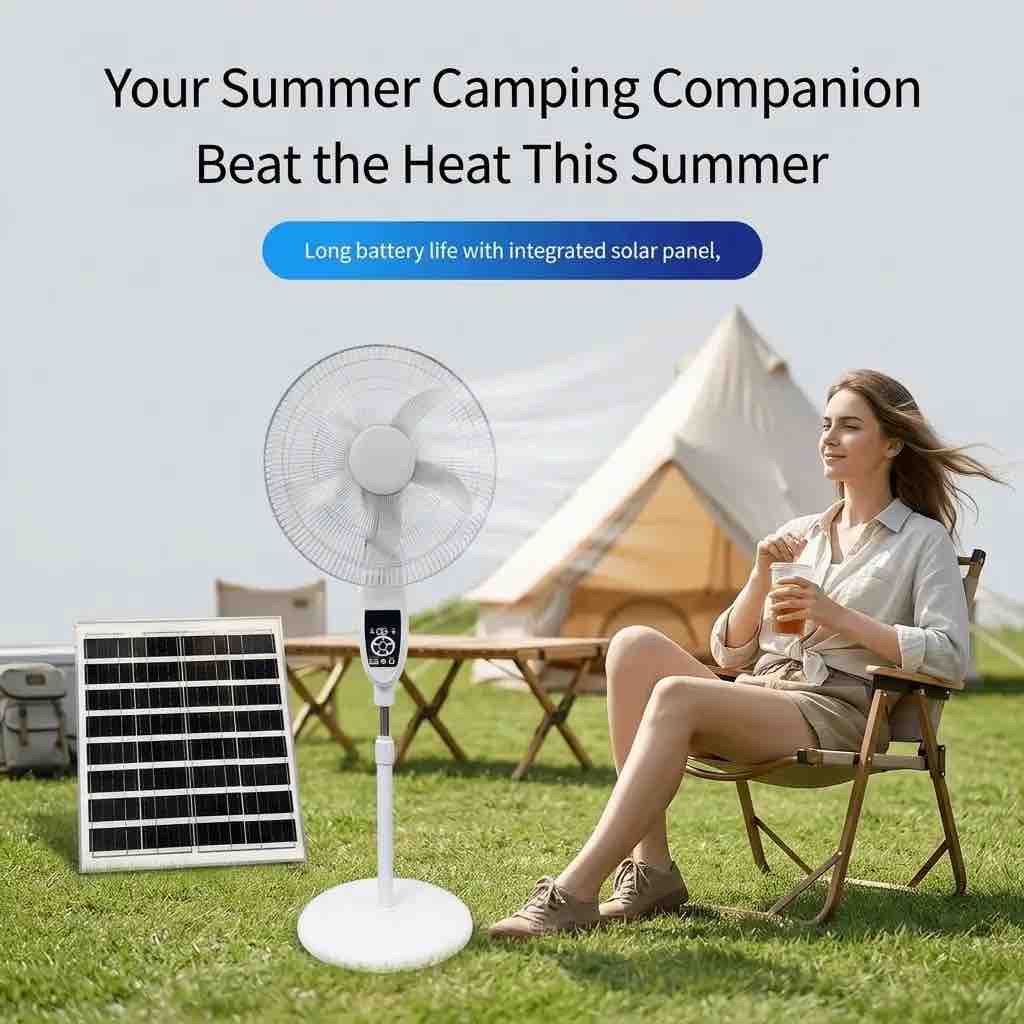 16-inch rechargeable solar fan