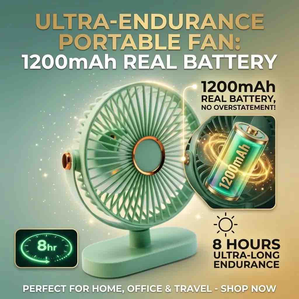 1200mAh Ultra-Endurance Portable Fan