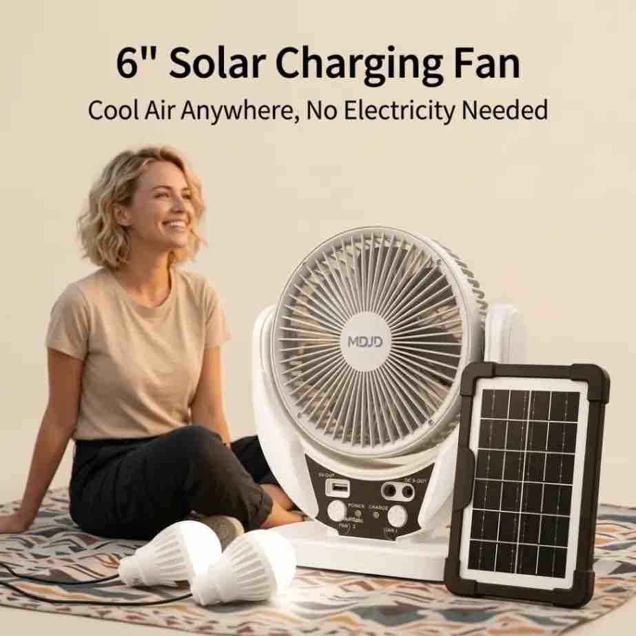 6 Inches Solar Charging Fan