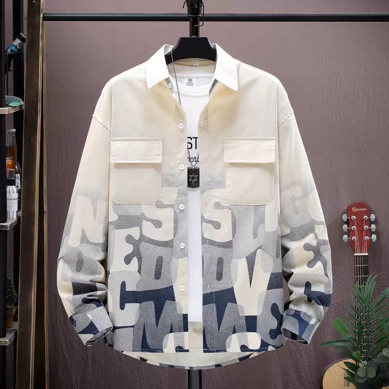 Sleeved Shirt for Men, Spring and Autumn Loose-Fitting Shirt