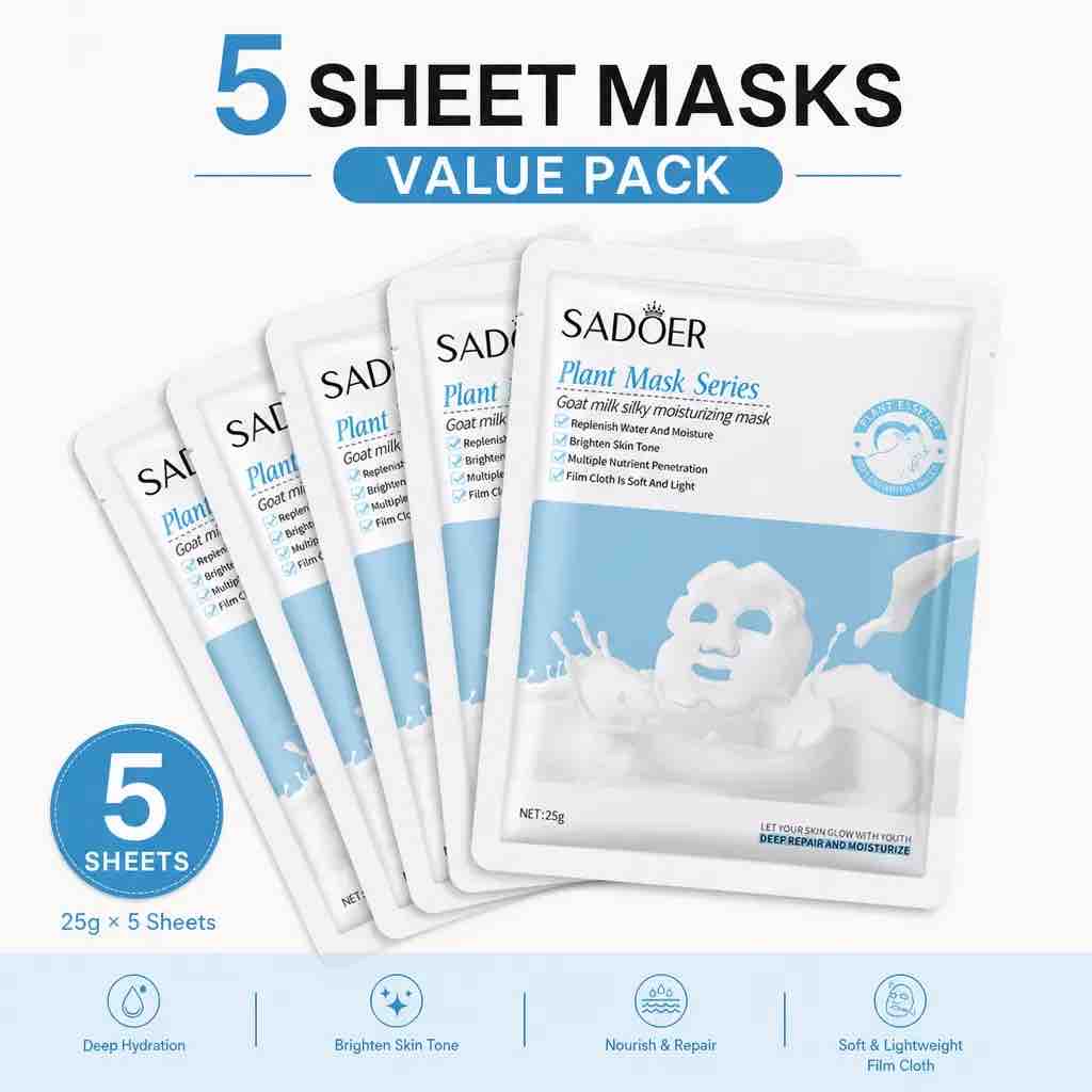 5 Sheet Goat Milk Moisturizing Mask