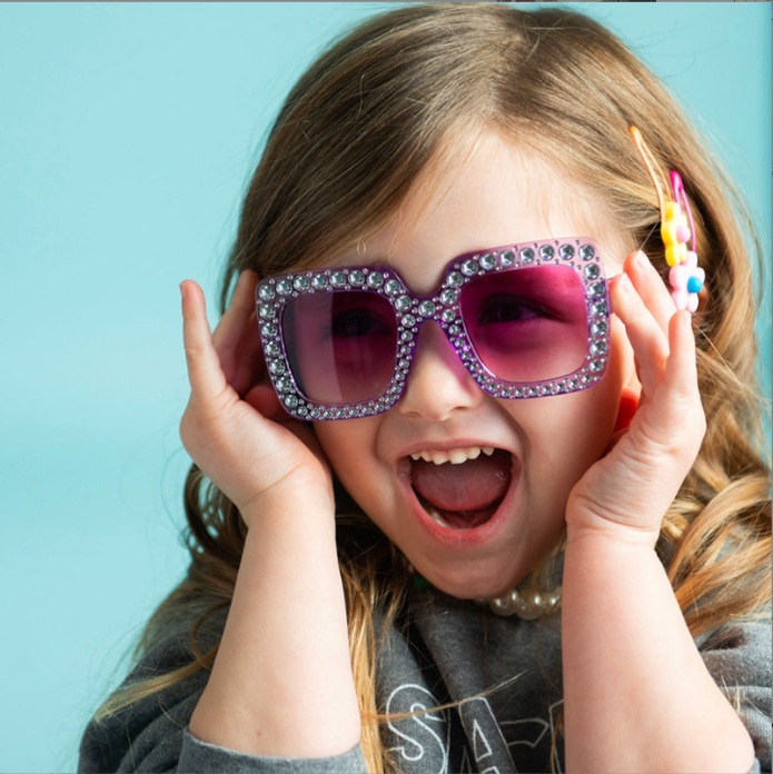 Children's Family Square Frame Bling Sunglasses
