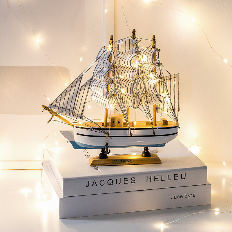 Wooden Sailing Sailing Model Office Living Room Crafts