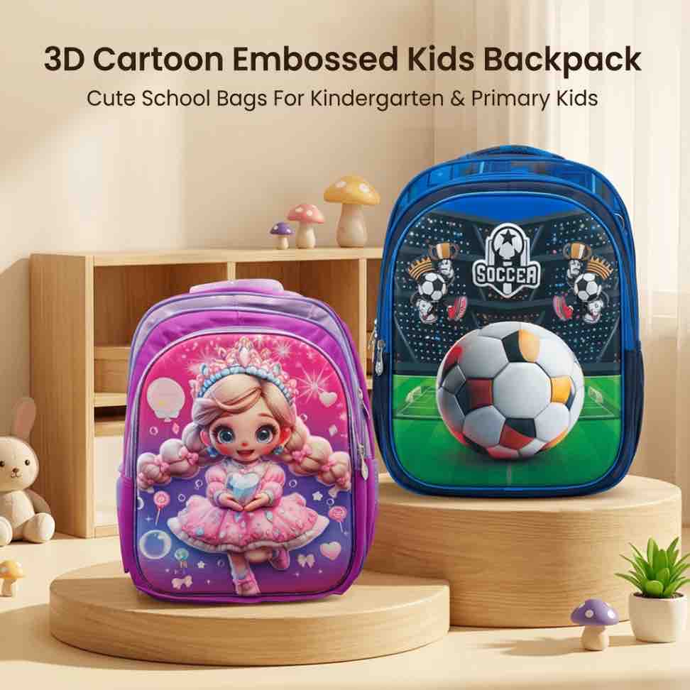 3D Cartoon Embossed Kids Backpack