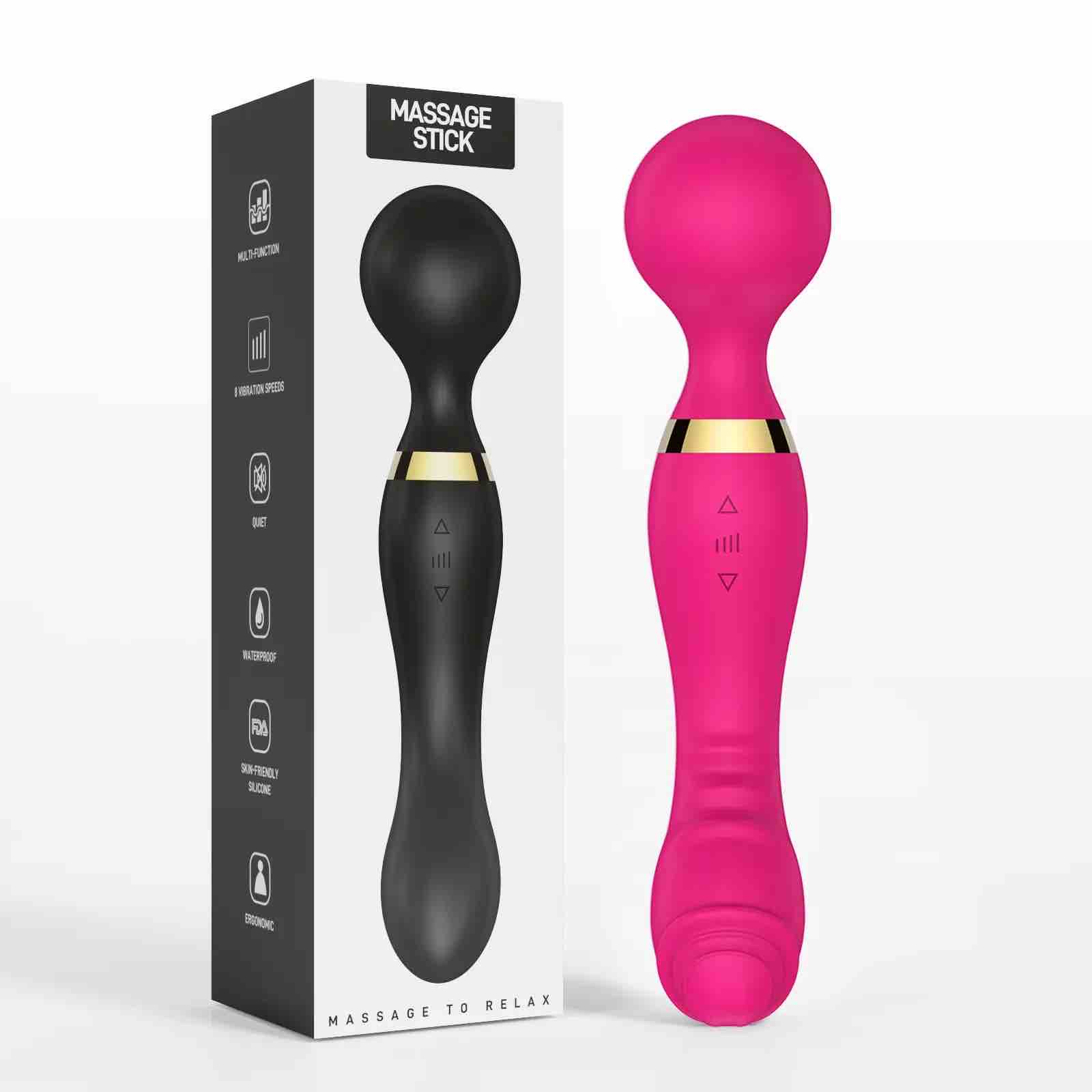 Frequency conversion double head vibration AV stick massage stick