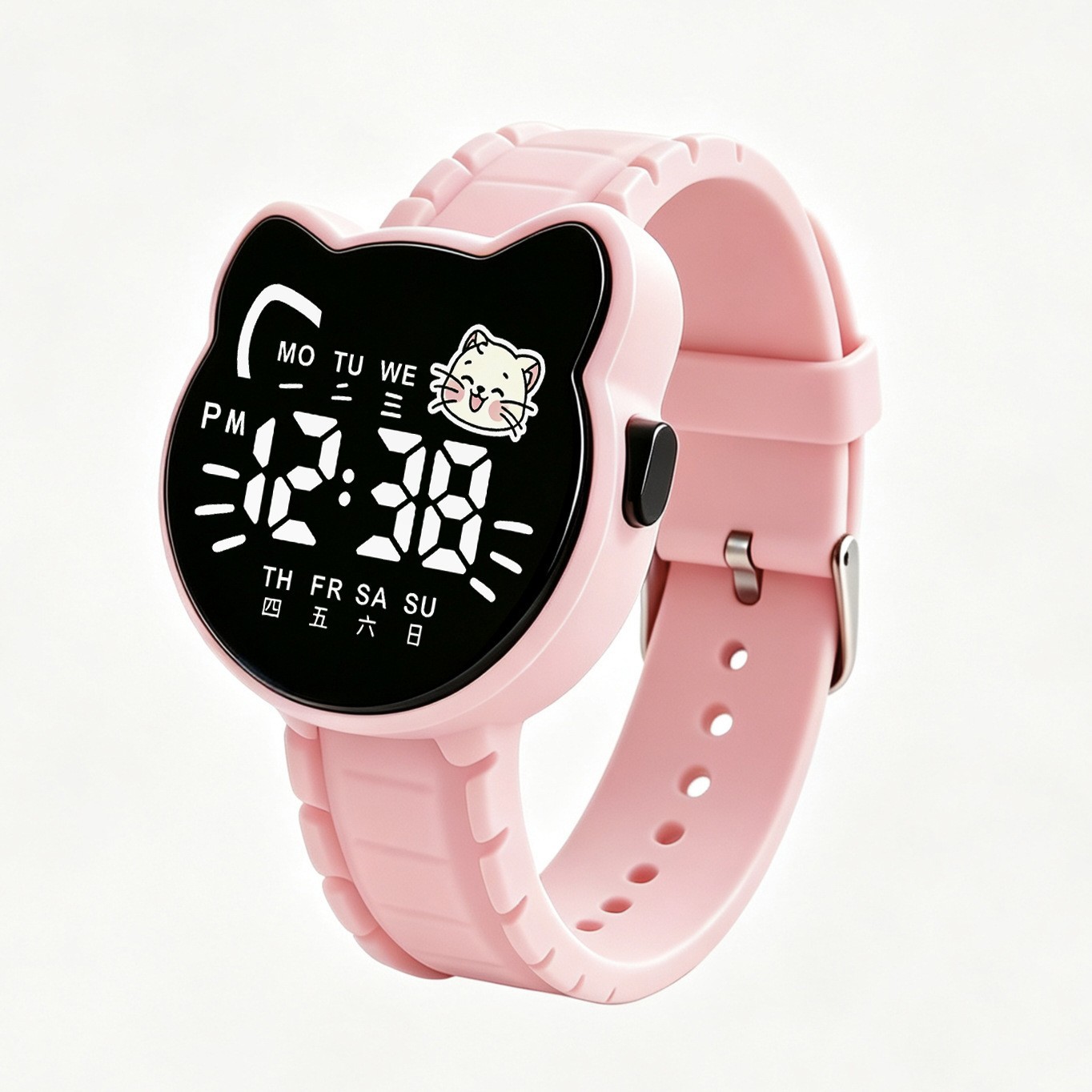Cartoon Cat Head Digital Watch