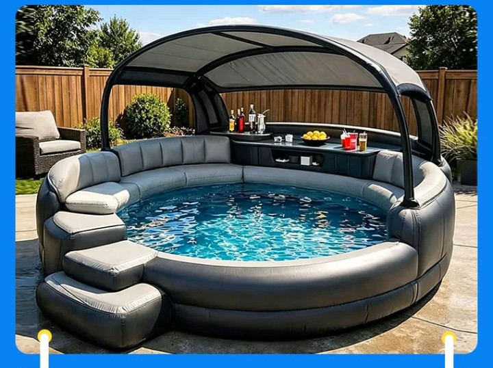 Inflatable water bar, dining bar with net, swimming pool sofa