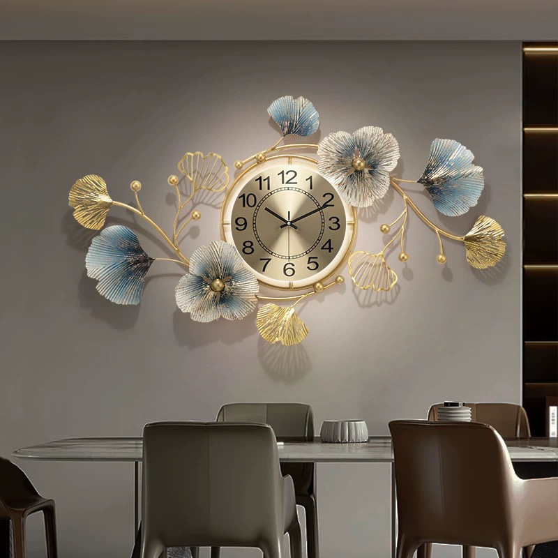 Ginkgo Leaf Creative Clock Mirror