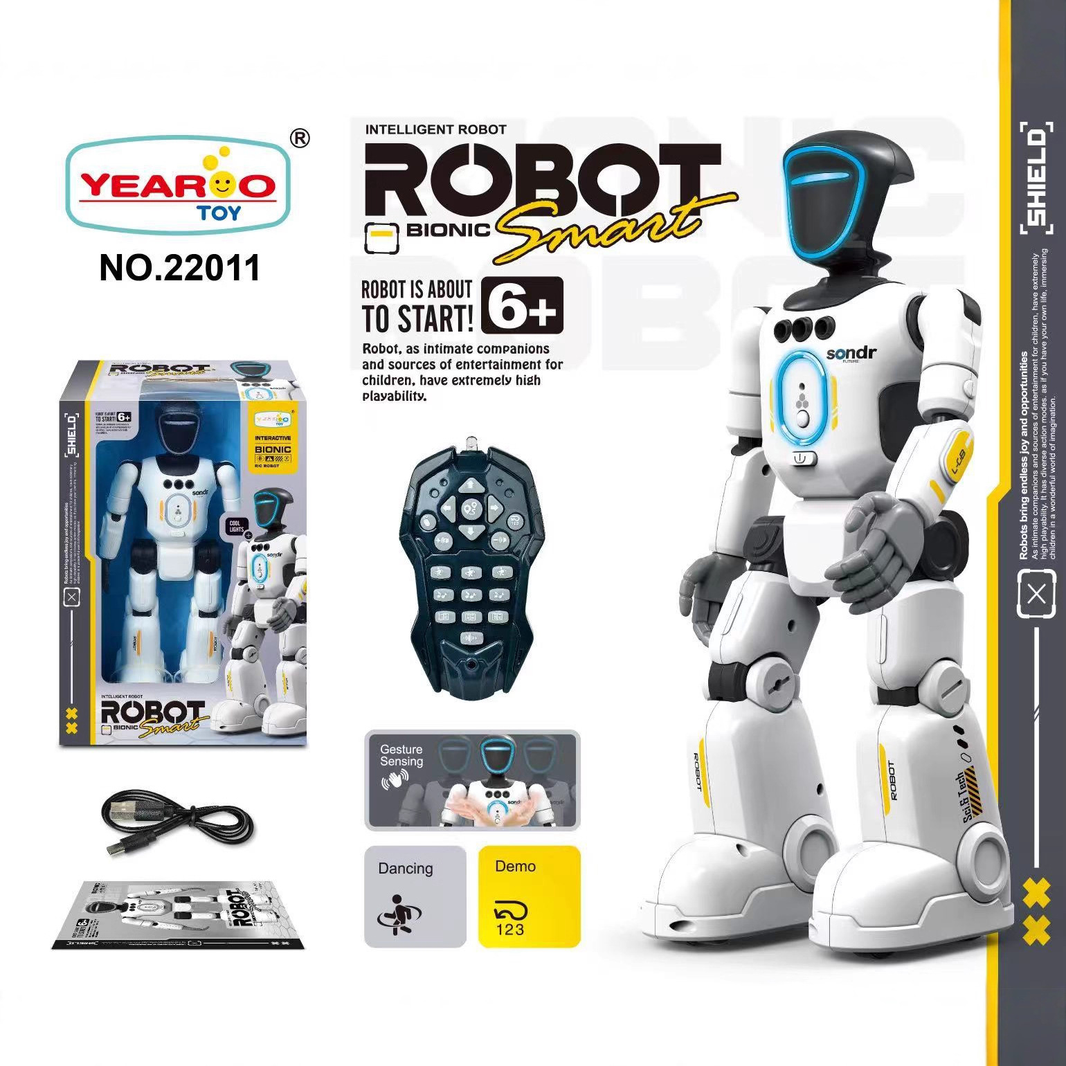 Gesture Remote Control Programming Robot Singing and Dancing Early Education Ai Sensor Interactive Companion