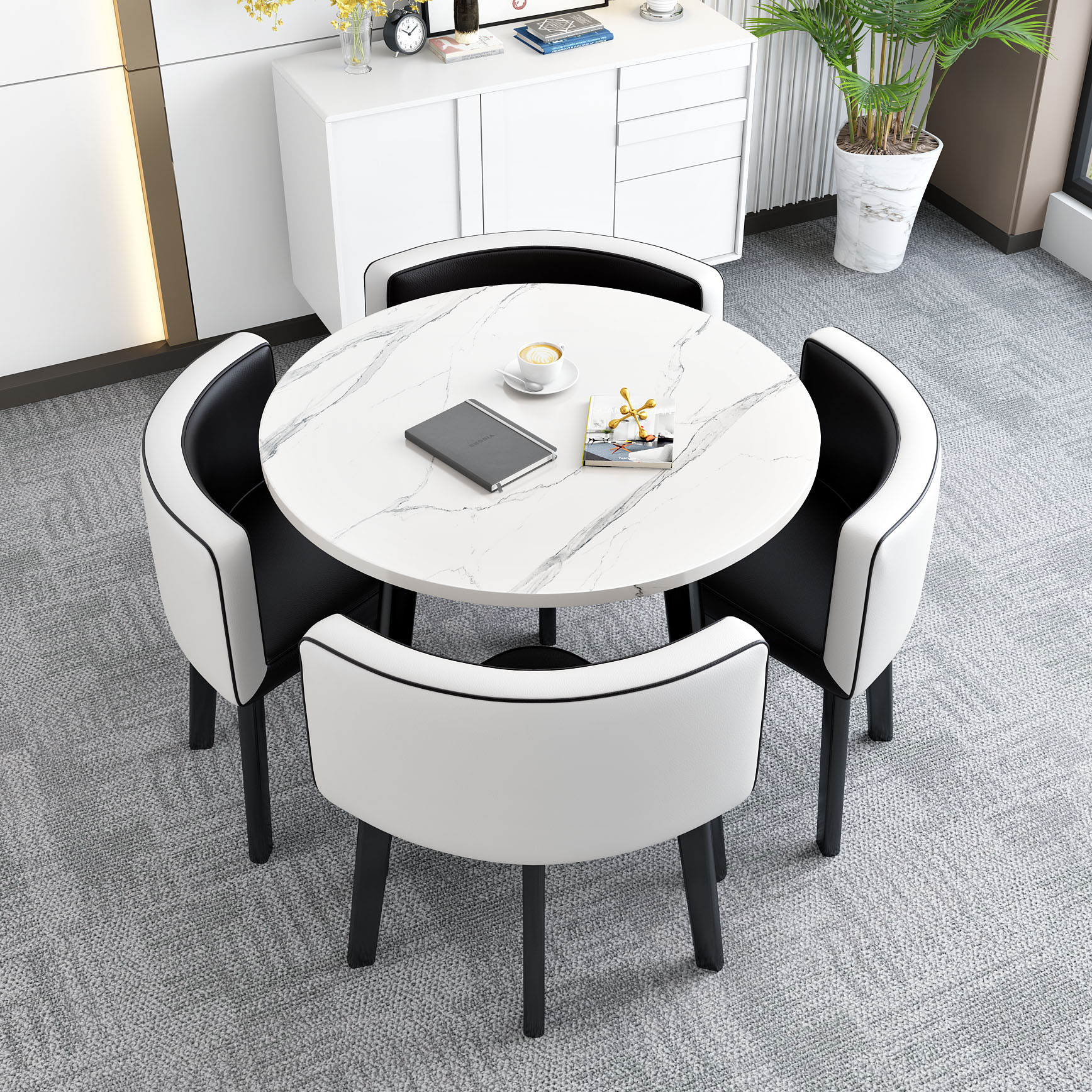 Stowable Dining Table and 4 Chairs